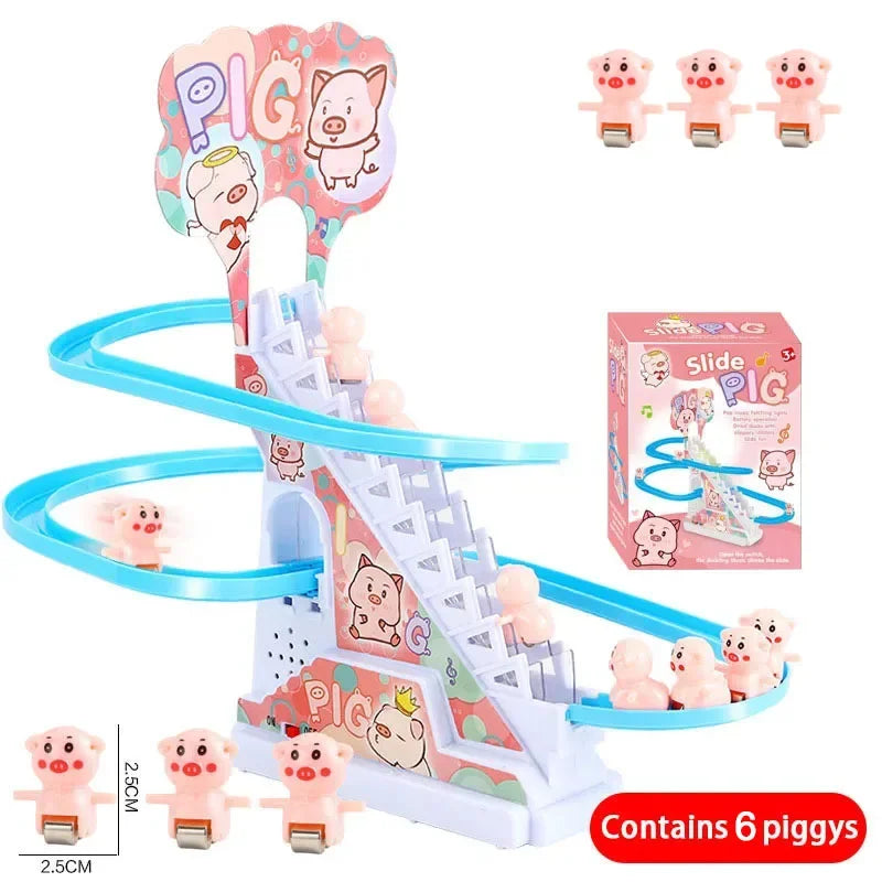 Electric Duck Race Track – LED Musical Climbing & Sliding Toy for Kids