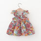 Summer Cotton Baby Dress – Flower Print Hawaiian Style with Matching Bag