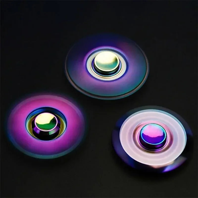 Rainbow Metal Fidget Spinner – High-Speed Stress Relief Toy