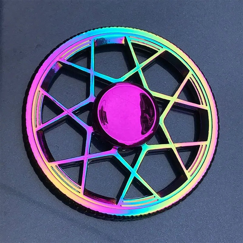 Rainbow Metal Fidget Spinner – High-Speed Stress Relief Toy