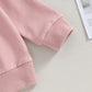 0-36M Baby Girl 2-Piece Outfit – Long Sleeve Letter Print Sweatshirt & Sweatpants