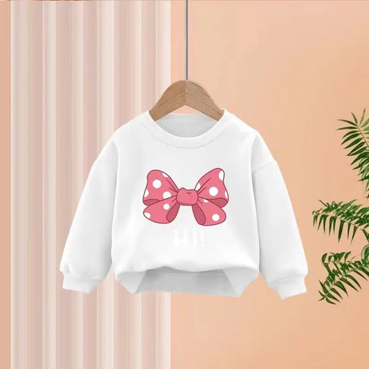 Autumn Baby Girl Two-Piece Tracksuit – Bow & Letter Print Cotton Set