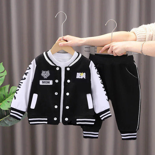 Baby Boy Outfit – Cartoon Tiger Baseball Jacket & Pants Set (1-5Y)