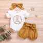 0-18M Baby Girl Outfit – Dot Romper, Pants & Bow Headband Set
