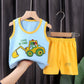 2PCS Kids Summer Outfit – Cotton Sleeveless T-Shirt & Shorts Set