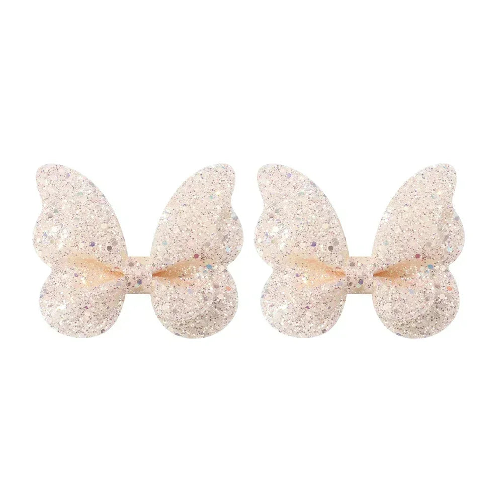 2-5Pcs Girls' Sequin Double Butterfly Hair Clips – Cute Bow Hairpins & Toddler Hair Accessories