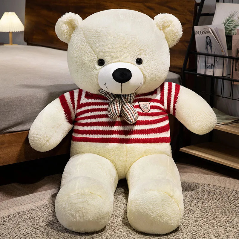 Bow Bear Plush – Soft Stuffed Teddy in Sweater Gift