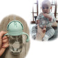 Kids' Cartoon Animal Water Bottle – Straw Cup with Gravity Ball & Shoulder Strap
