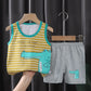 2PCS Kids Summer Outfit – Cotton Sleeveless T-Shirt & Shorts Set