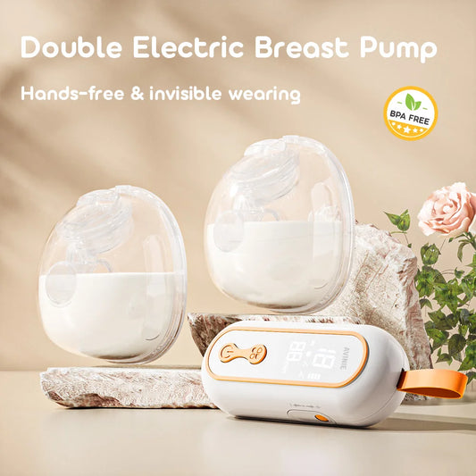 Portable Hands-Free Electric Breast Pump, Low Noise, 4 Modes, 15 Levels, Double Breast Milk Pump