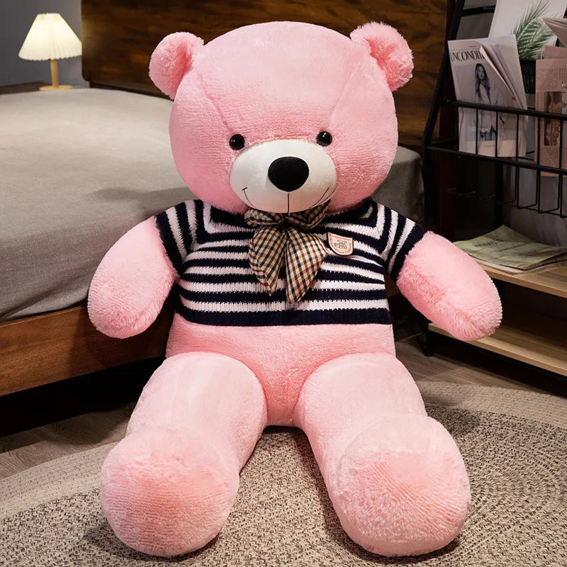 Bow Bear Plush – Soft Stuffed Teddy in Sweater Gift