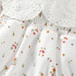 Baby Girl Summer Romper – Short Sleeve, Doll Collar, Flower Print Jumpsuit