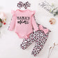 3PCS Baby Girl Outfit – Bodysuit, Pants & Headband Set (3-12M)