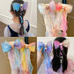 Princess Girl Large Ribbon Headband with Pearl & Flower Bow Hairpins – 5 Styles