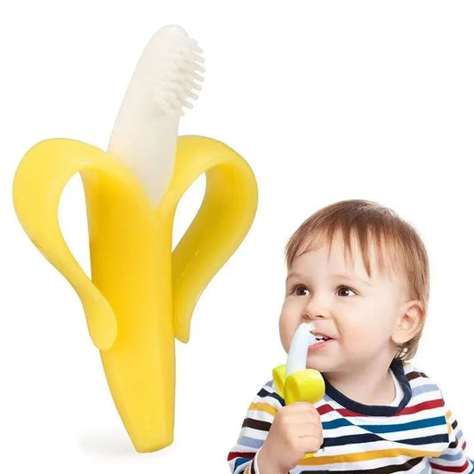 Banana-Shaped Baby Teether – Silicone Training Toothbrush, BPA-Free Chew Ring for Teething Relief