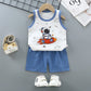 Kids Summer Cotton Vest & Shorts Set – Unisex Sleeveless Outfit