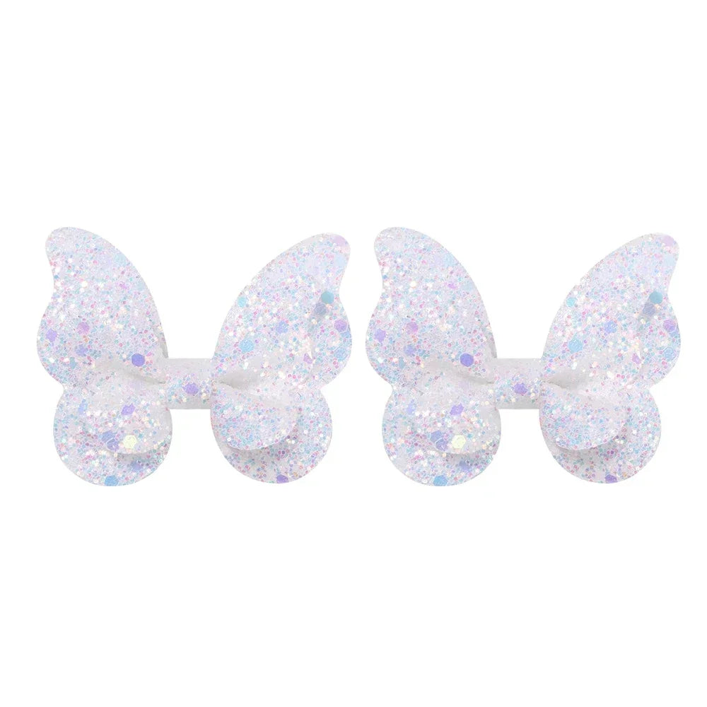 2-5Pcs Girls' Sequin Double Butterfly Hair Clips – Cute Bow Hairpins & Toddler Hair Accessories