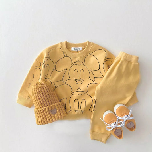New Designer Cartoon Baby Tracksuit – Boy Printed & Girl Casual Set