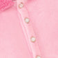 Japanese-Korean Style Pink Fluffy Skirt Suit – Soft & Warm Outfit