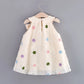 Girls' Summer Dress – Sleeveless Round Neck with Colorful Flower & Big Bow