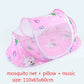 Portable Baby Bed with Folding Mosquito Net & Pillow – Newborn Cradle Mesh Tent