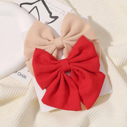2pcs Cheer Bow Hair Clips - Grosgrain Ribbon, Delicate Bowknot for Kids