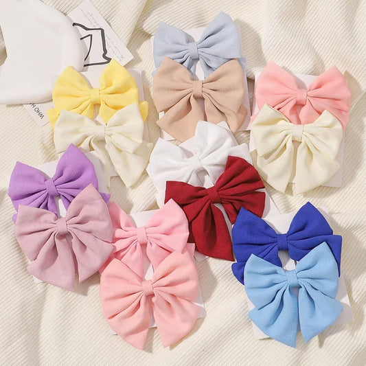 2pcs Cheer Bow Hair Clips - Grosgrain Ribbon, Delicate Bowknot for Kids