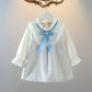 Spring Toddler Girl Dress – Korean Fashion Bow Mesh Plaid Princess Outfit