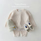 Toddler Outfit – Waffle Cotton Sweatshirt & Pants Set (2PCS)