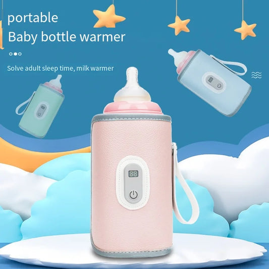 USB Baby Bottle Warmer – Portable Insulated Cover with Digital Temperature Display