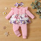 3PCS Baby Girl Outfit – Bodysuit, Pants & Headband Set (3-12M)