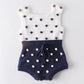 Knitted Baby Romper – Handmade Cotton Jumpsuit with Pompoms