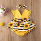 Baby Girl Summer Romper – Lace Floral Sleeve Jumpsuit with Headband (0-18M)