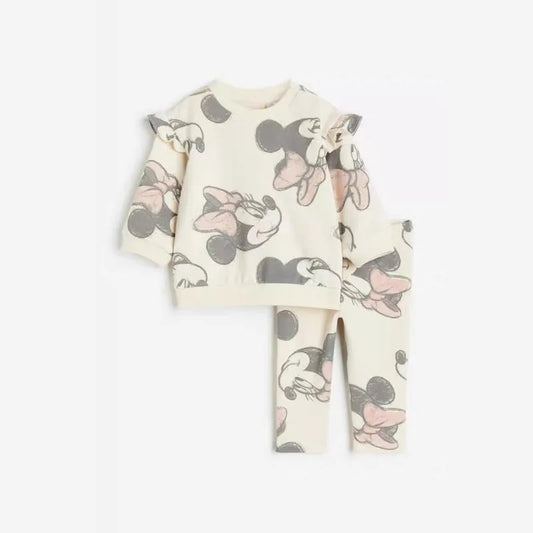 Minnie Girls 2-Piece Full Print Sweatshirt & Pants Set