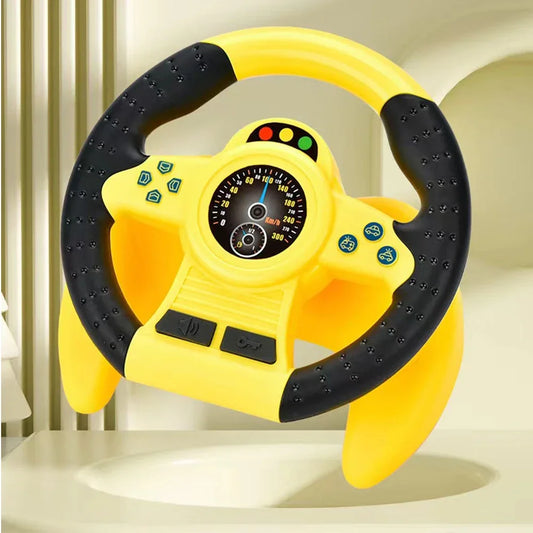 Kids' Steering Wheel Toy – Montessori Electric Musical Light-Up Copilot Toy