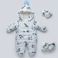 Baby Winter Duck Down Romper – Fleece Cartoon Jumpsuit
