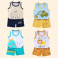 2PCS Kids Summer Outfit – Cotton Sleeveless T-Shirt & Shorts Set