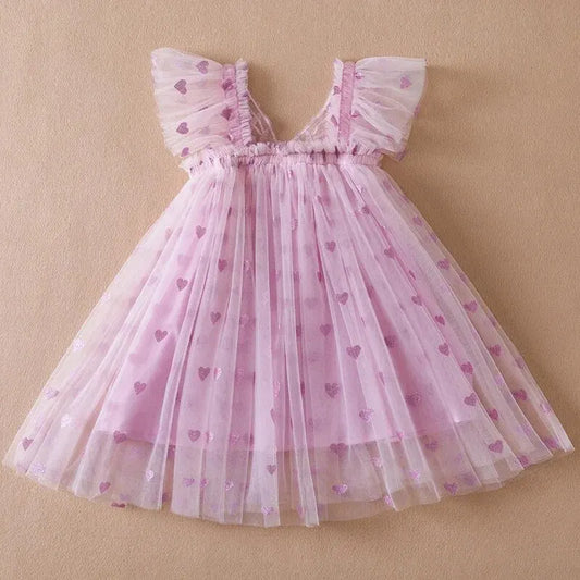 Girls' Summer Dress – Butterfly Wings Floral Tutu Princess Outfit