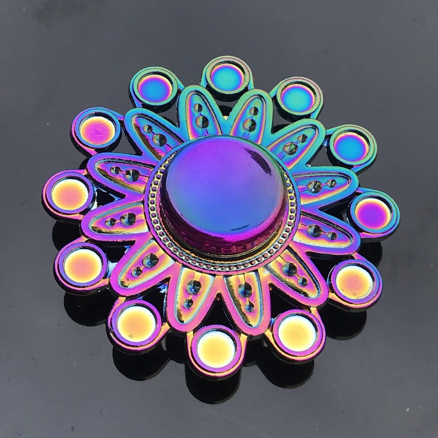 Rainbow Metal Fidget Spinner – High-Speed Stress Relief Toy