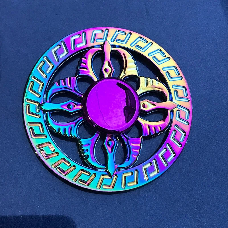 Rainbow Metal Fidget Spinner – High-Speed Stress Relief Toy