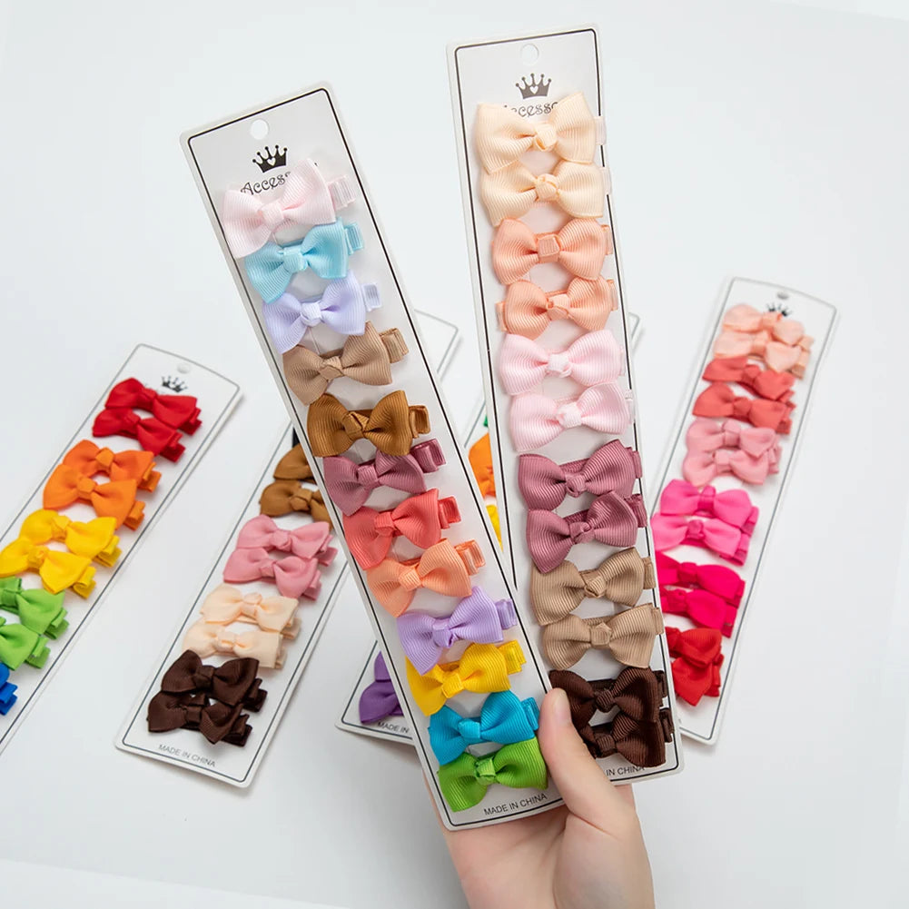 12-Piece Baby & Kids Grosgrain Ribbon Bow Hair Clips