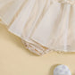 2PC Baby Girl Romper Set – Lace Floral Jumpsuit & Ruffle Outfit (Spring/Autumn)