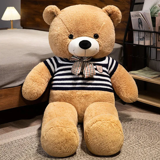 Bow Bear Plush – Soft Stuffed Teddy in Sweater Gift