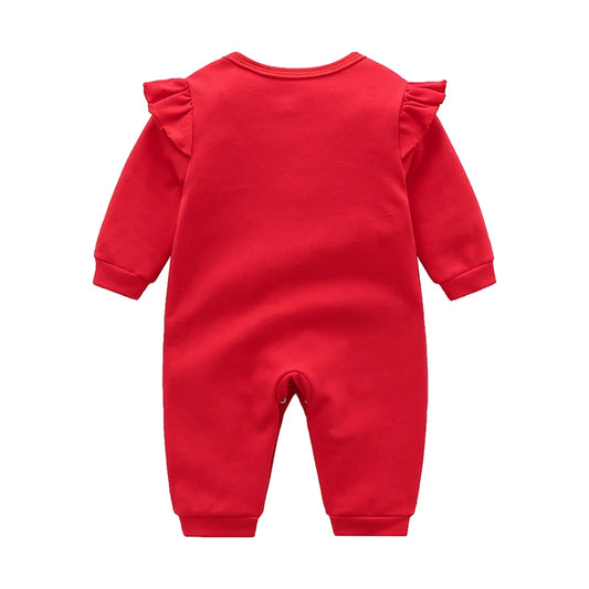 Full Moon Baby Outfit – Red Newborn Romper for 1-Year-Old Princess