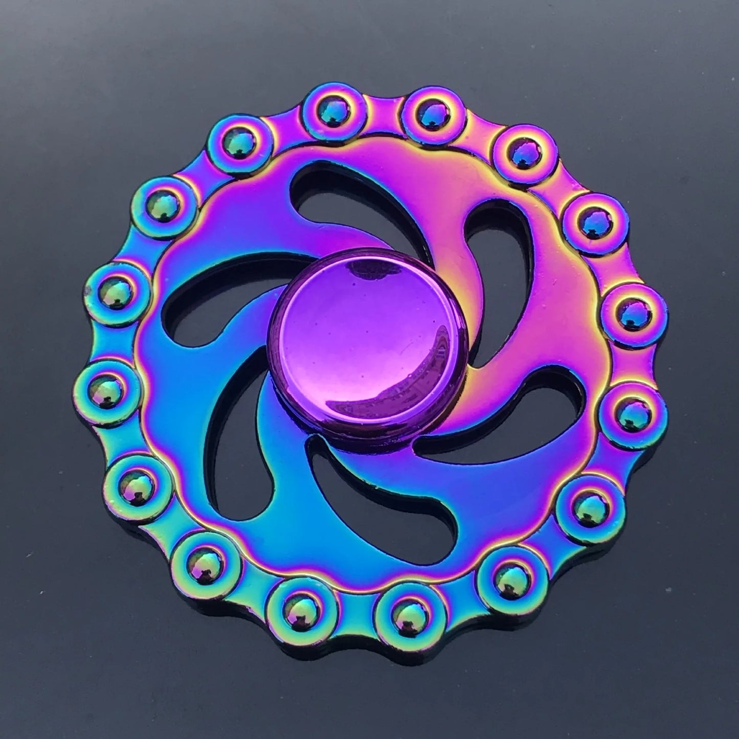 Rainbow Metal Fidget Spinner – High-Speed Stress Relief Toy