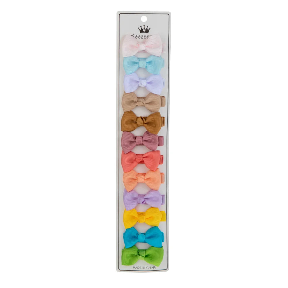 12-Piece Baby & Kids Grosgrain Ribbon Bow Hair Clips