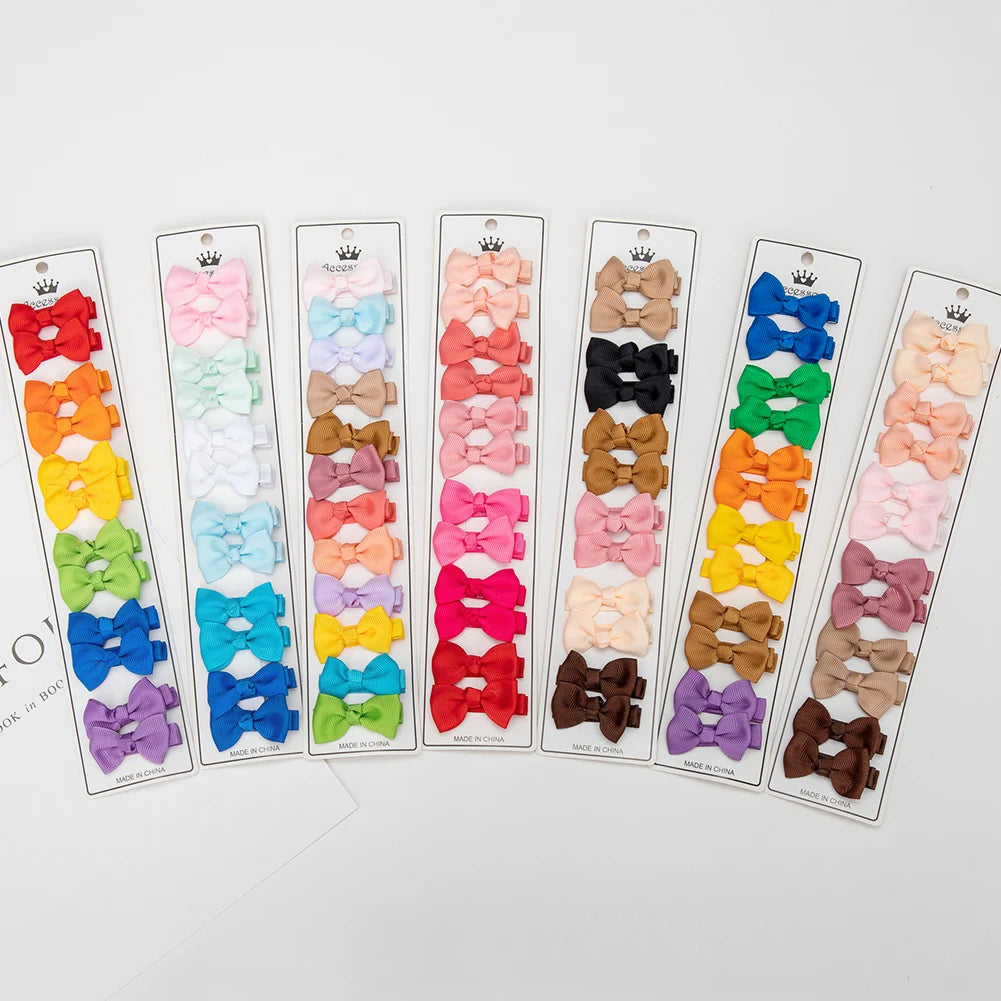 12-Piece Baby & Kids Grosgrain Ribbon Bow Hair Clips