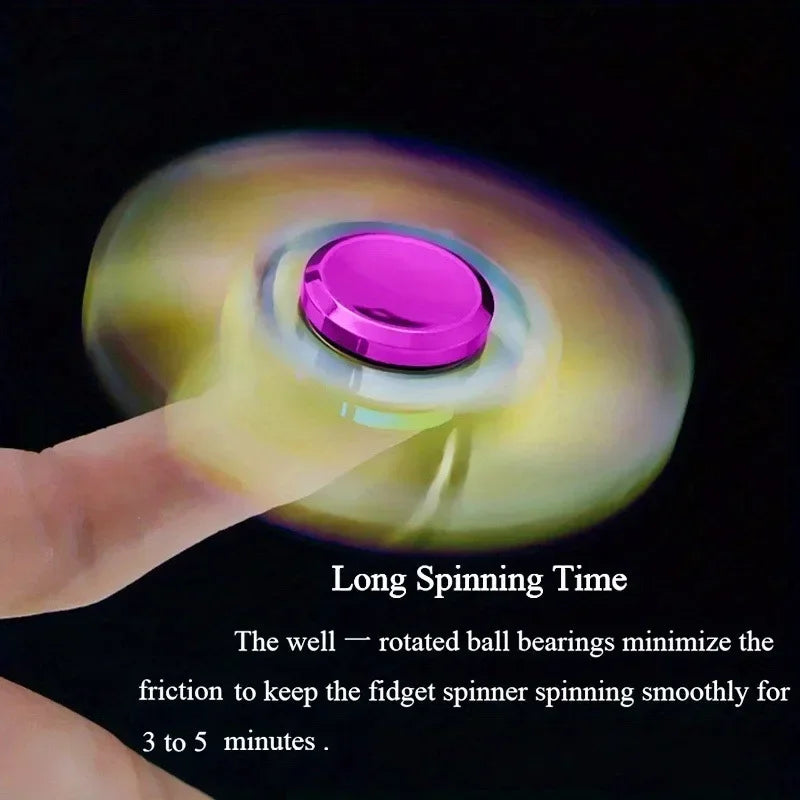 Rainbow Metal Fidget Spinner – High-Speed Stress Relief Toy
