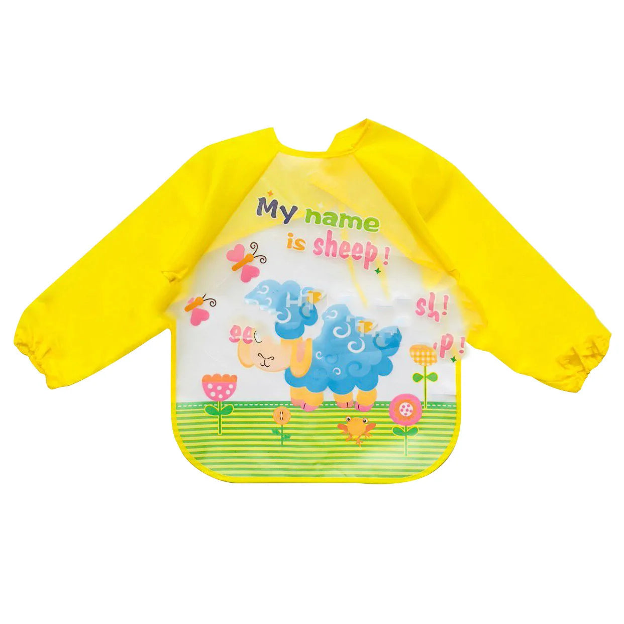 Yellow EVA Waterproof Long-Sleeve Baby Bib