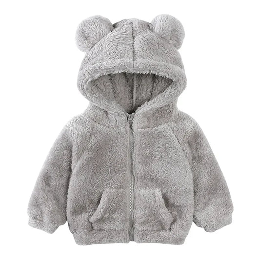 Winter Baby Hoodie – 1-3Y Zipper Jacket with Cute Ear Design